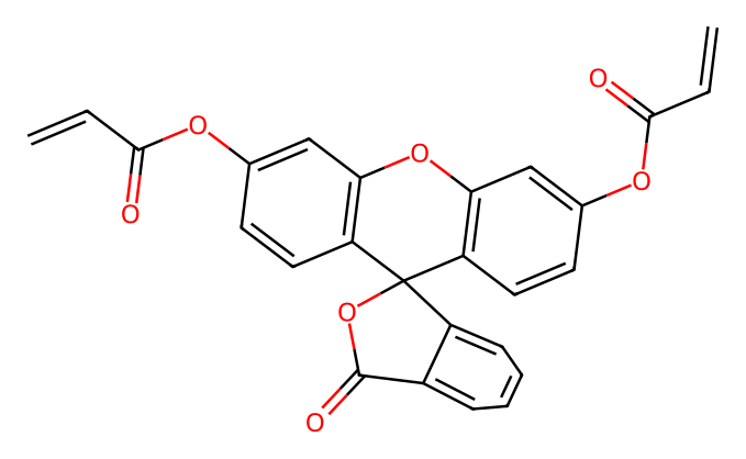 Fluorescein O,O'-diacrylate structural formula